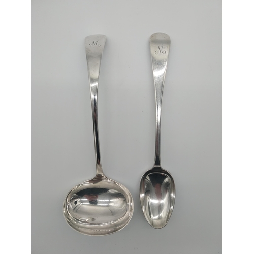 521a - EPNS ladle and serving spoon.