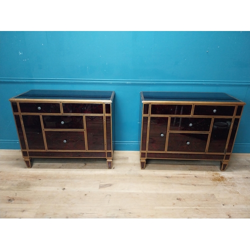 10 - Pair of giltwood and Venetian glass chest of drawers {88 cm H x 108 cm W x 50 cm D}.