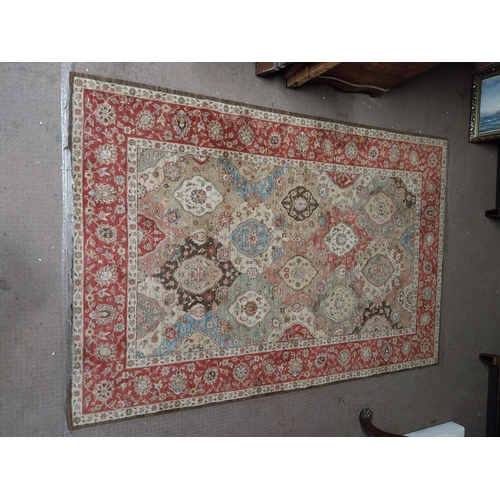 22 - Decorative Persian carpet square. {250 cm L x 166 cm W}.