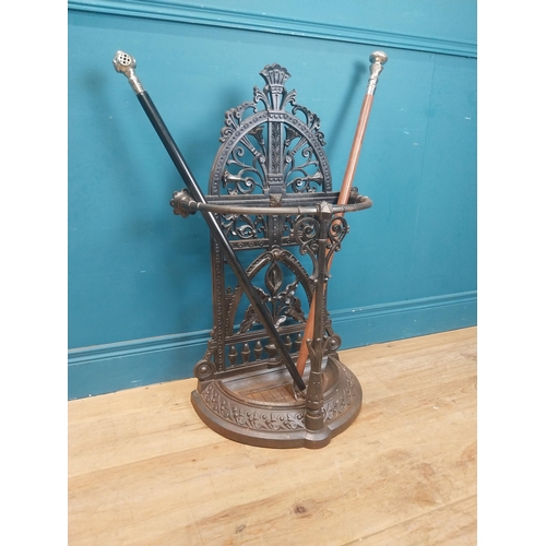 53 - 19th C. cast iron Coalbrookdale stick stand. {90 cm H x 53 cm W x 30 cm D}.