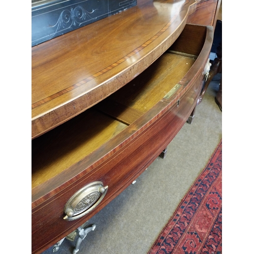 62 - Georgian mahogany sideboard with long drawer in the frieze flanked by two deep drawers raised on squ... 