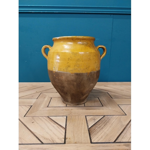 73 - 19th C. French glazed terracotta confit pot {30 cm H x 28 cm Dia.}.