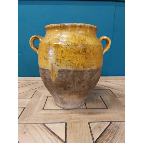 73 - 19th C. French glazed terracotta confit pot {30 cm H x 28 cm Dia.}.