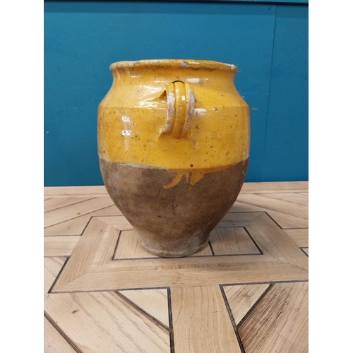 73 - 19th C. French glazed terracotta confit pot {30 cm H x 28 cm Dia.}.