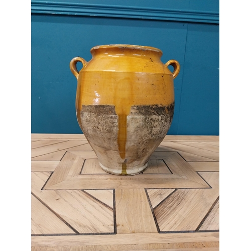 75 - 19th C. French glazed terracotta confit pot {30 cm H x 30 cm Dia.}.