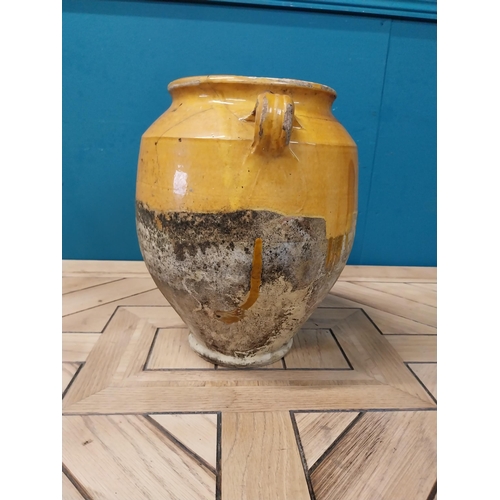 75 - 19th C. French glazed terracotta confit pot {30 cm H x 30 cm Dia.}.