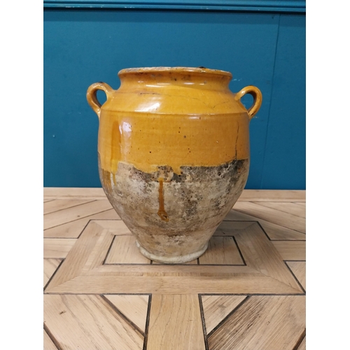 75 - 19th C. French glazed terracotta confit pot {30 cm H x 30 cm Dia.}.