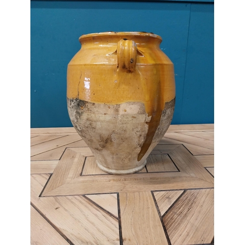 75 - 19th C. French glazed terracotta confit pot {30 cm H x 30 cm Dia.}.