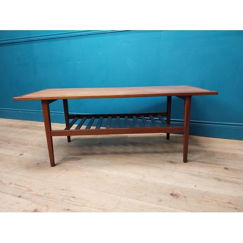 78 - Mid Century teak coffee table. {48 cm H x 122 cm W x 50 cm D}.