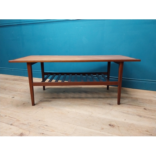 78 - Mid Century teak coffee table. {48 cm H x 122 cm W x 50 cm D}.