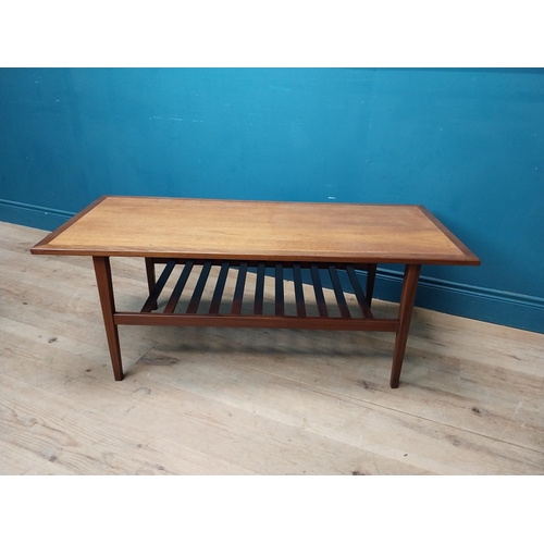 78 - Mid Century teak coffee table. {48 cm H x 122 cm W x 50 cm D}.