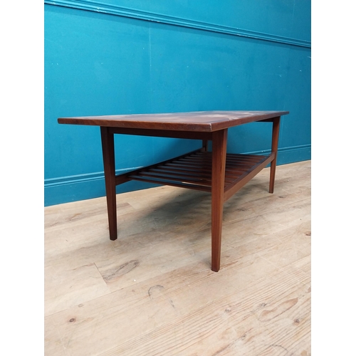 78 - Mid Century teak coffee table. {48 cm H x 122 cm W x 50 cm D}.