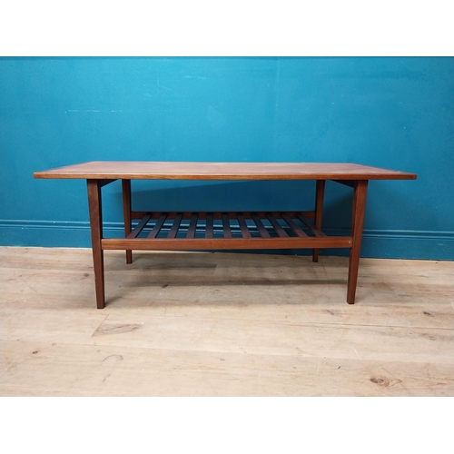 78 - Mid Century teak coffee table. {48 cm H x 122 cm W x 50 cm D}.