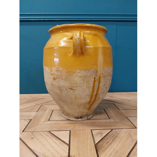 855 - 19th C. French glazed terracotta confit pot {34 cm H x 33 cm Dia.}.