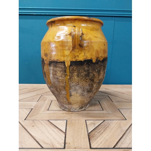 856 - 19th C. French glazed terracotta confit pot {35 cm H x 34 cm Dia.}.