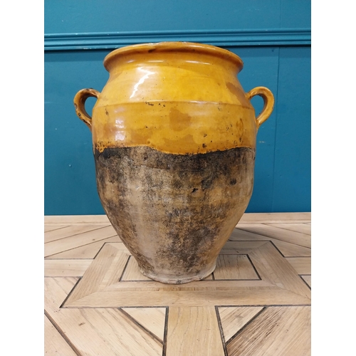 856 - 19th C. French glazed terracotta confit pot {35 cm H x 34 cm Dia.}.