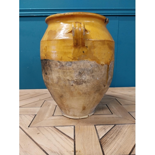 856 - 19th C. French glazed terracotta confit pot {35 cm H x 34 cm Dia.}.