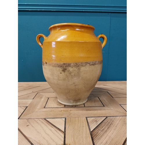 857 - 19th C. French glazed terracotta confit pot {30 cm H x 30 cm Dia.}.