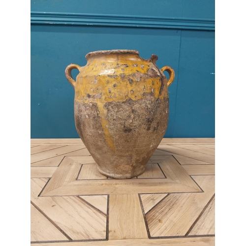 858 - 19th C. French glazed terracotta confit pot {33 cm H x 30 cm Dia.}.