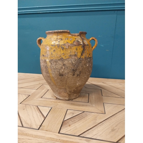 858 - 19th C. French glazed terracotta confit pot {33 cm H x 30 cm Dia.}.