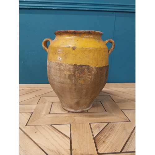 858 - 19th C. French glazed terracotta confit pot {33 cm H x 30 cm Dia.}.