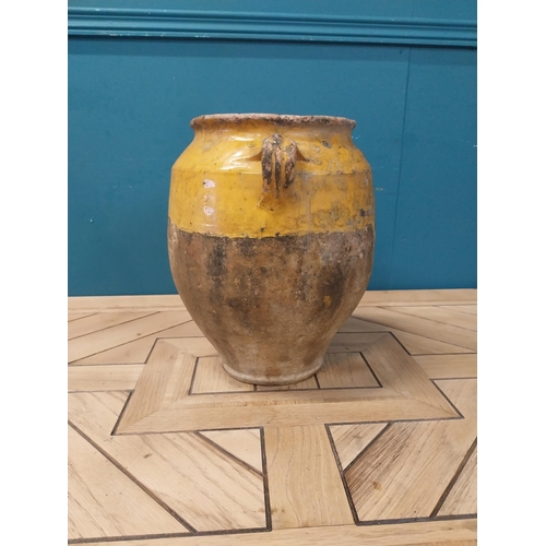 858 - 19th C. French glazed terracotta confit pot {33 cm H x 30 cm Dia.}.