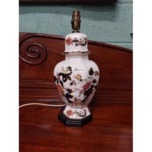 874 - Aynsley China table lamp. {40 cm H x 17 cm Dia.}.