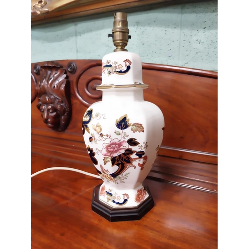 874 - Aynsley China table lamp. {40 cm H x 17 cm Dia.}.