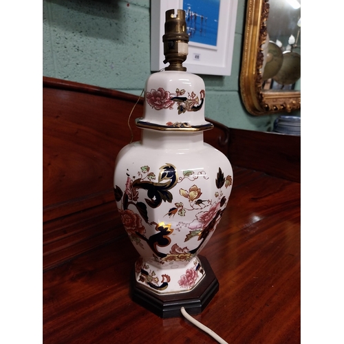 874 - Aynsley China table lamp. {40 cm H x 17 cm Dia.}.