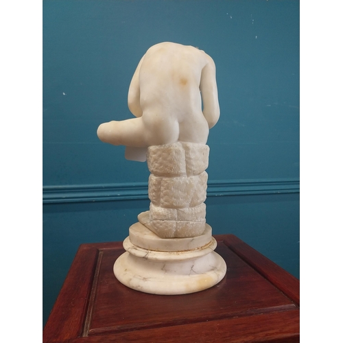 875 - 19th C. alabaster statue of the Thorne Puller {38 cm H x 20 cm Dia.}.