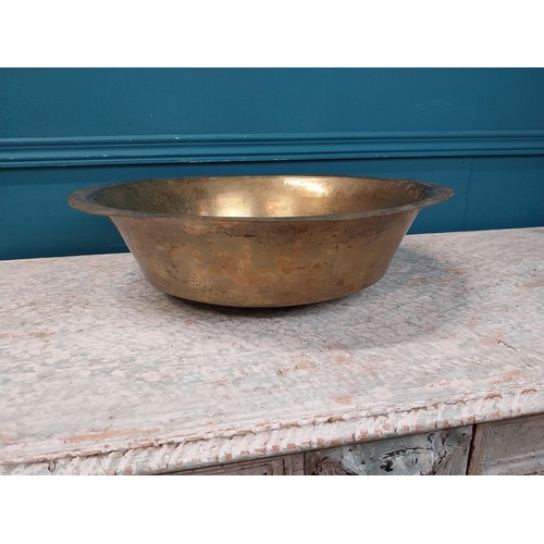 876 - Early 20th C. brass water bowl {13 cm H x 45 cm Dia.}.