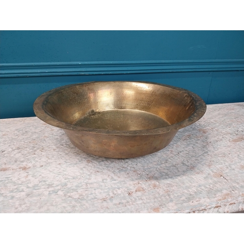 876 - Early 20th C. brass water bowl {13 cm H x 45 cm Dia.}.