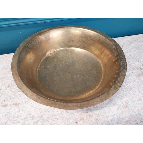 876 - Early 20th C. brass water bowl {13 cm H x 45 cm Dia.}.