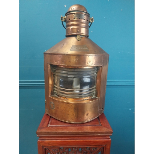 879 - 19th C. copper ships lantern {60 cm H x 33 cm W x 30 cm D}.