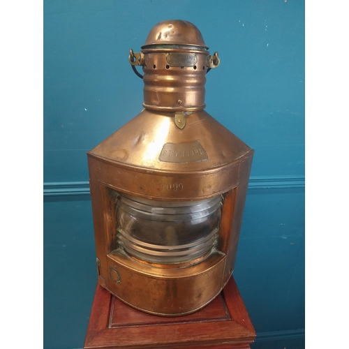 879 - 19th C. copper ships lantern {60 cm H x 33 cm W x 30 cm D}.