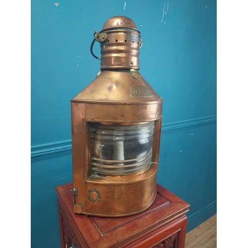 879 - 19th C. copper ships lantern {60 cm H x 33 cm W x 30 cm D}.