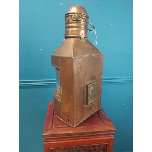 879 - 19th C. copper ships lantern {60 cm H x 33 cm W x 30 cm D}.