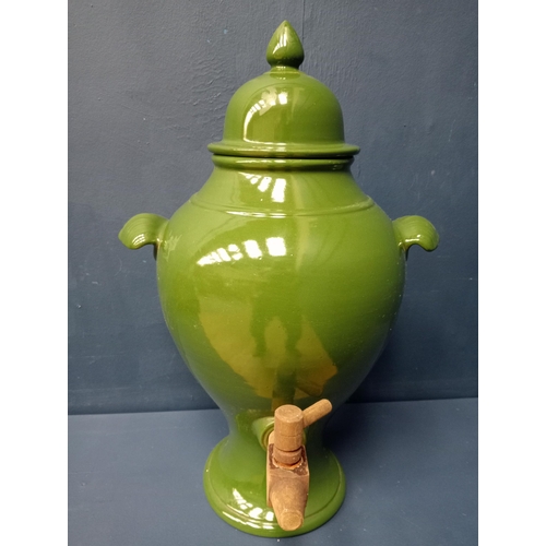 880 - Vinaigrier hand glazed pot {H 55cm x W 34cm x D 34cm }. { not on site for viewing }.