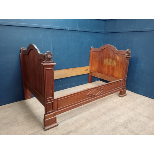 882 - French country brown full bed frame {Inside W 112cm x D 194cm}. { not on site for viewing }.