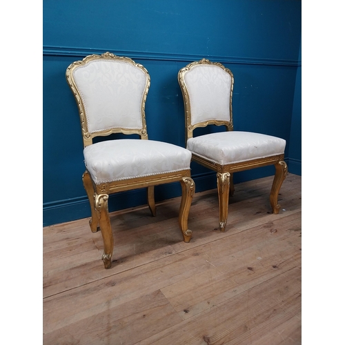 883 - Pair of decorative giltwood chairs in the Victorian style {100 cm H x 50 cm W x 48 cm D}.