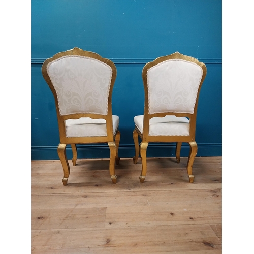 883 - Pair of decorative giltwood chairs in the Victorian style {100 cm H x 50 cm W x 48 cm D}.