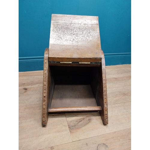 884 - 19th C. mahogany coal bucket with brass mounts and handle. {34 cm H x 33 cm W x 55 cm D}.