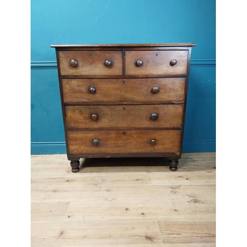 888 - 19th C. mahogany chest of drawers two short drawers above three long drawers {110 cm H x 110 cm W x ... 