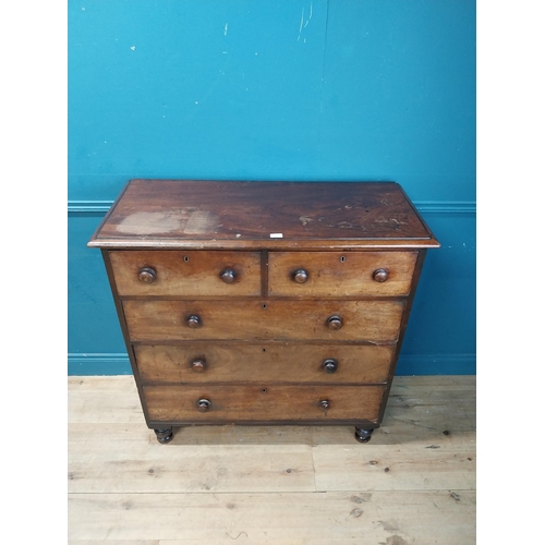 888 - 19th C. mahogany chest of drawers two short drawers above three long drawers {110 cm H x 110 cm W x ... 