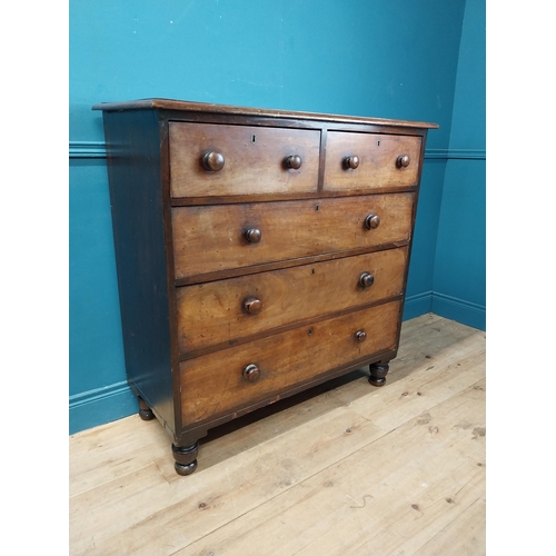 888 - 19th C. mahogany chest of drawers two short drawers above three long drawers {110 cm H x 110 cm W x ... 