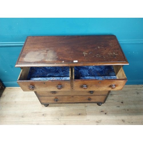 888 - 19th C. mahogany chest of drawers two short drawers above three long drawers {110 cm H x 110 cm W x ... 