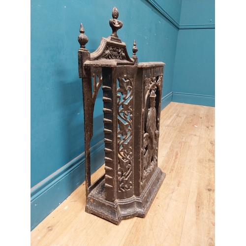 893 - Decorative 19th C. cast iron stick stand {77 cm H x 46 cm W x 24 cm D}.