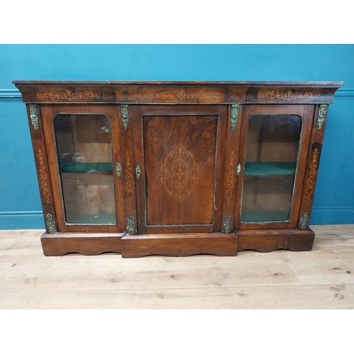 908 - 19th C. rosewood credenza with two glass doors and one central blind door {105 cm H x 176 cm W x 37 ... 