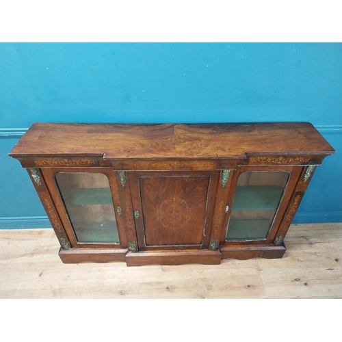 908 - 19th C. rosewood credenza with two glass doors and one central blind door {105 cm H x 176 cm W x 37 ... 