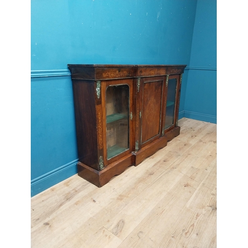 908 - 19th C. rosewood credenza with two glass doors and one central blind door {105 cm H x 176 cm W x 37 ... 